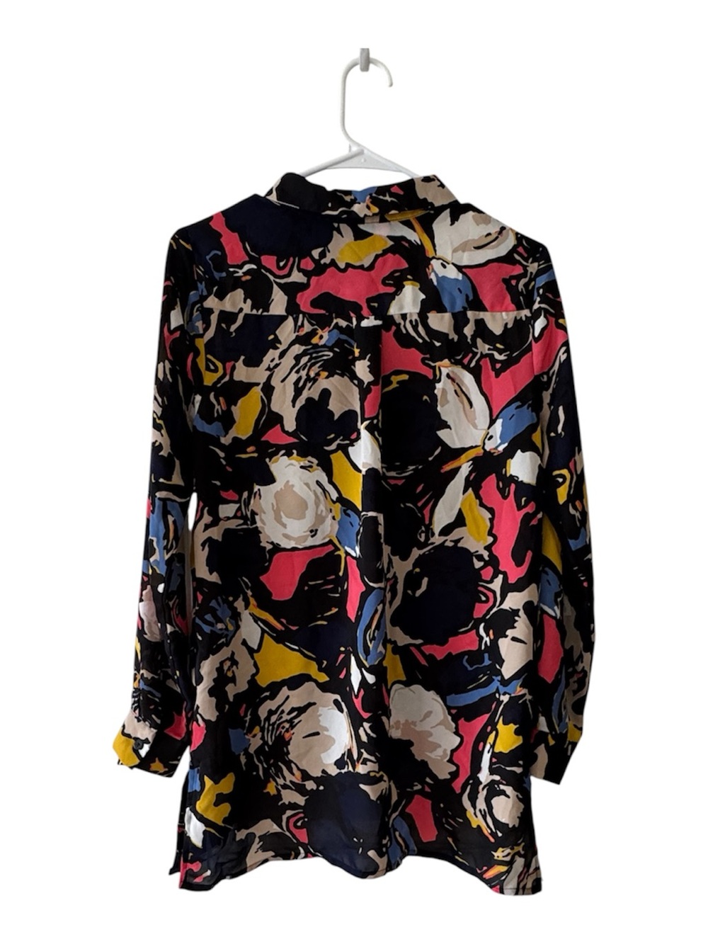 Dana Buchman Women’s Abstract Floral Button Front Tunic Blouse Small Colorful - Picture 4 of 6